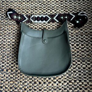 NWOT NEW Ahdorned Crossbody Messenger Bag Olive Green Vegan Faux Leather